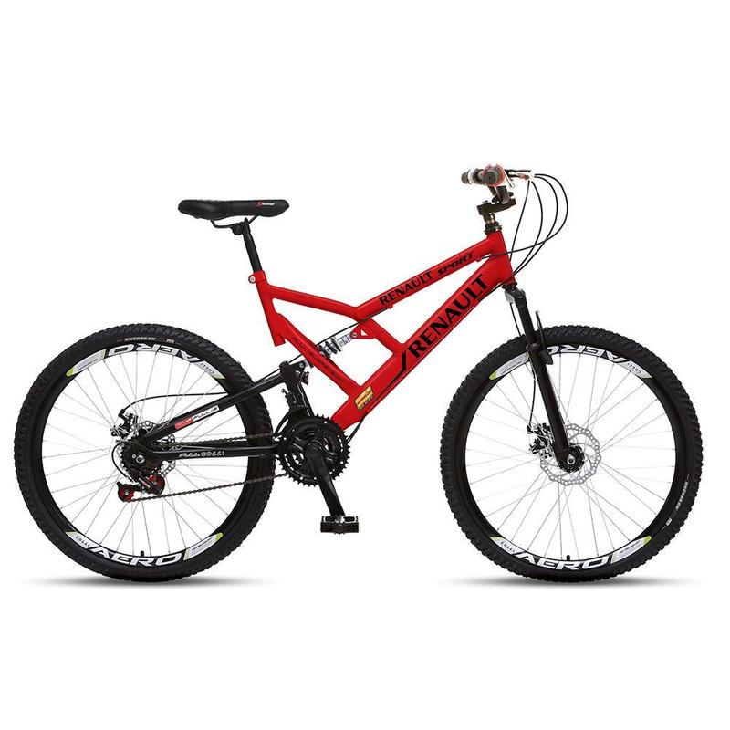 Bicicleta Renault Dupla Suspensão Aro 26 21 Marchas Freio à Disco